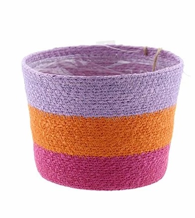 Mand Zeegras Roze/Paars/Oranje d14h12cm