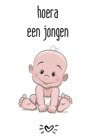 A6 kaart hoera een jongen