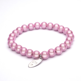 Galaxy Pearl Armband 8mm Roze