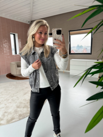 Hayley Gilet Jeans Grijs Maat XS