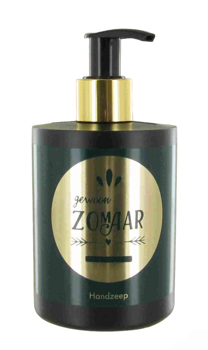 Handzeep ZOMAAR fles 300ml zwart, gouden pomp