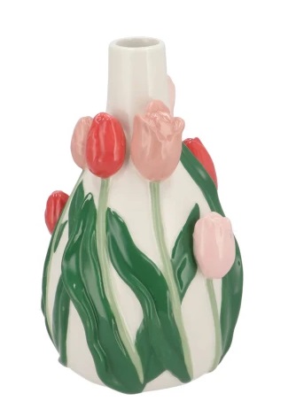 ISA SUMMER PINK MIX VASE NECK TULIP 14X13X22CM