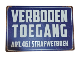 Vintage Sign Verboden Toegang