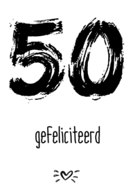 A6 kaart 50 gefeliciteerd