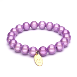 Galaxy Pearl Armband 10mm Lila