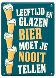 Metal signs - Leeftijd en glazen bier