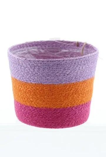 Mand Zeegras Roze/Paars/Oranje d18h15cm