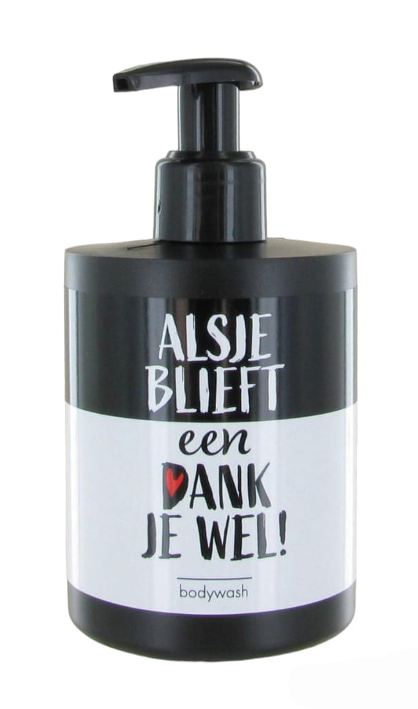 Bodywash fles 300ml zwart, zwarte pomp