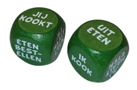 Dobbelsteen - fun - koken/eten - groen - 1 stuk