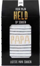 Held op sokken papa