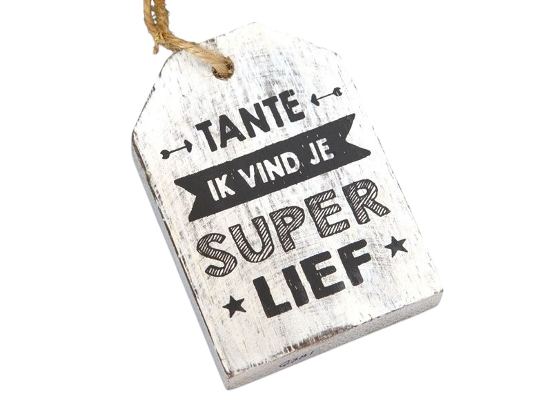 hanger label 9x7cm tante antique white