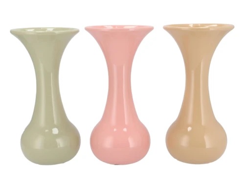 MIA DREAMY PASTEL MIX VASE NECK TRUMPET 9X9X18CM