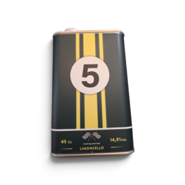 Blik retro groen-geel nr 5 LMC likorette 14,9%