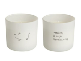 Set Kaarsen 8x7,5 Lievelings/Hond - Genieters