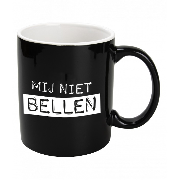 Black en White Mugs - Mij niet bellen
