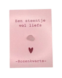 Cadeau kaartje Rozenkwarts