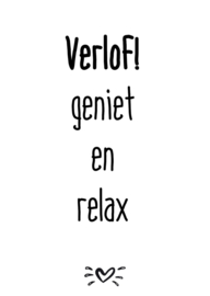 A6 kaart verlof, geniet en relax