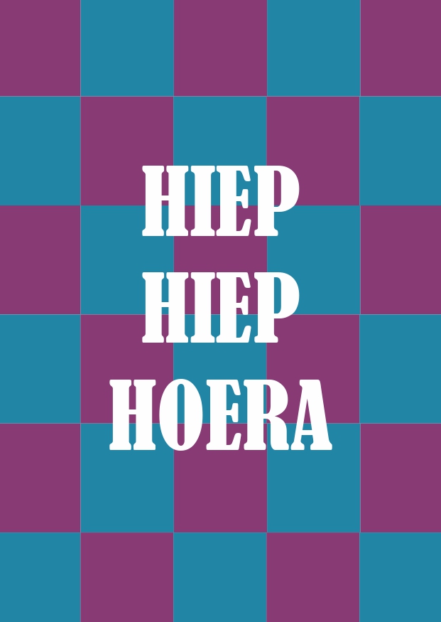 A6 kaart  hiep hiep hoera