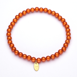 Galaxy Pearl Armband 5mm Oranje