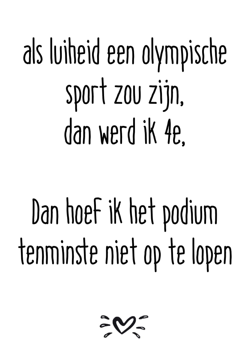 A6 kaart Als luiheid een olympische sport zou zijn
