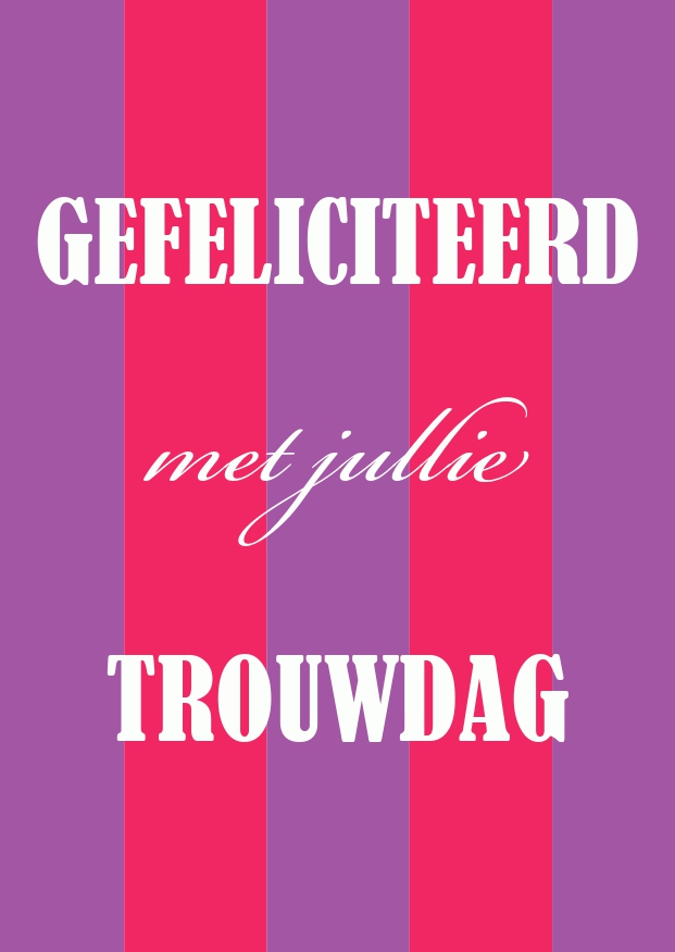 A6 kaart  Gefeliciteerd met jullie trouwdag