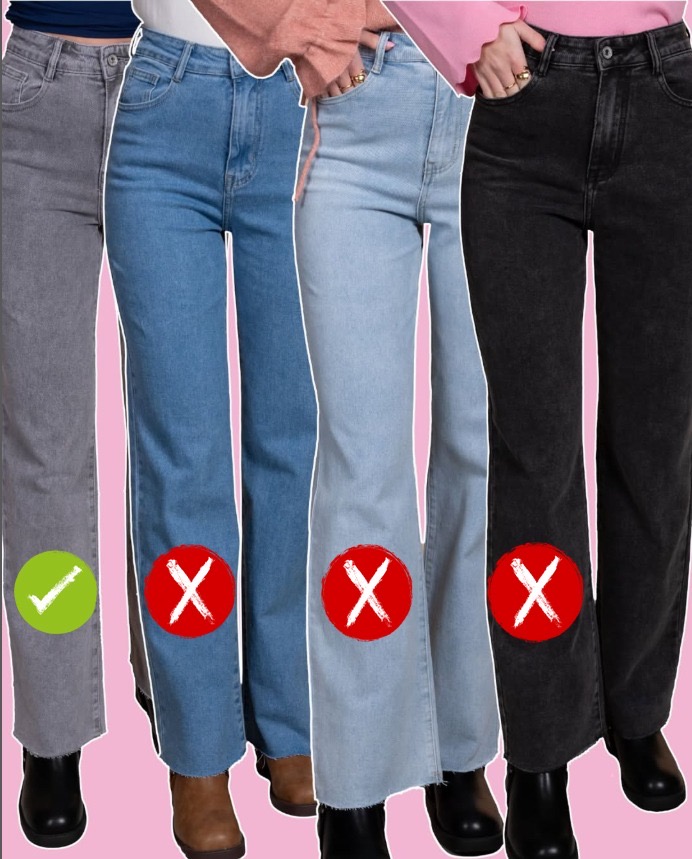 Wide leg jeans Anna grijs - 32