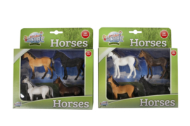 Kids Globe Horses 4 paarden 1:32 2ass