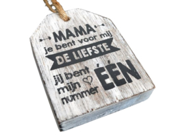 hanger label 9x6cm mama de liefste antique white
