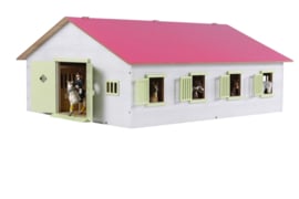Kids Globe paardenstal met 7 boxen 1:24 72,5x60x30cm roze