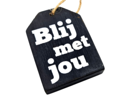 hanger label 9xcm blij met jou black wash