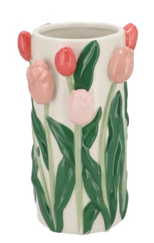 ISA SUMMER PINK MIX VASE CILINDER TULIP 14X14X23CM