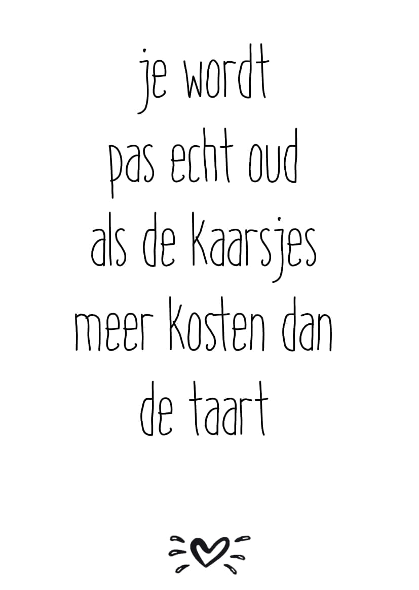 A6 kaart je wordt pas echt oud