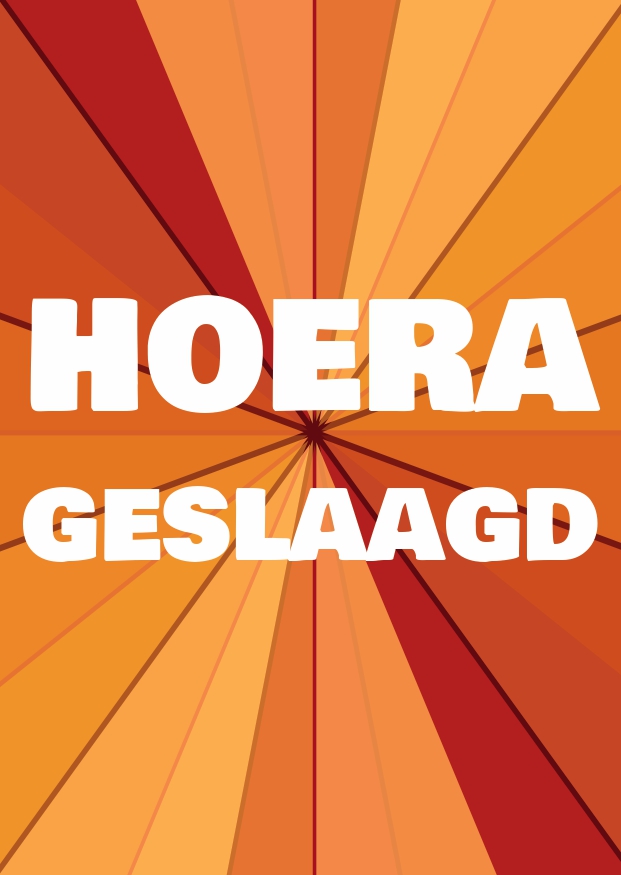 A6 kaart  hoera geslaagd