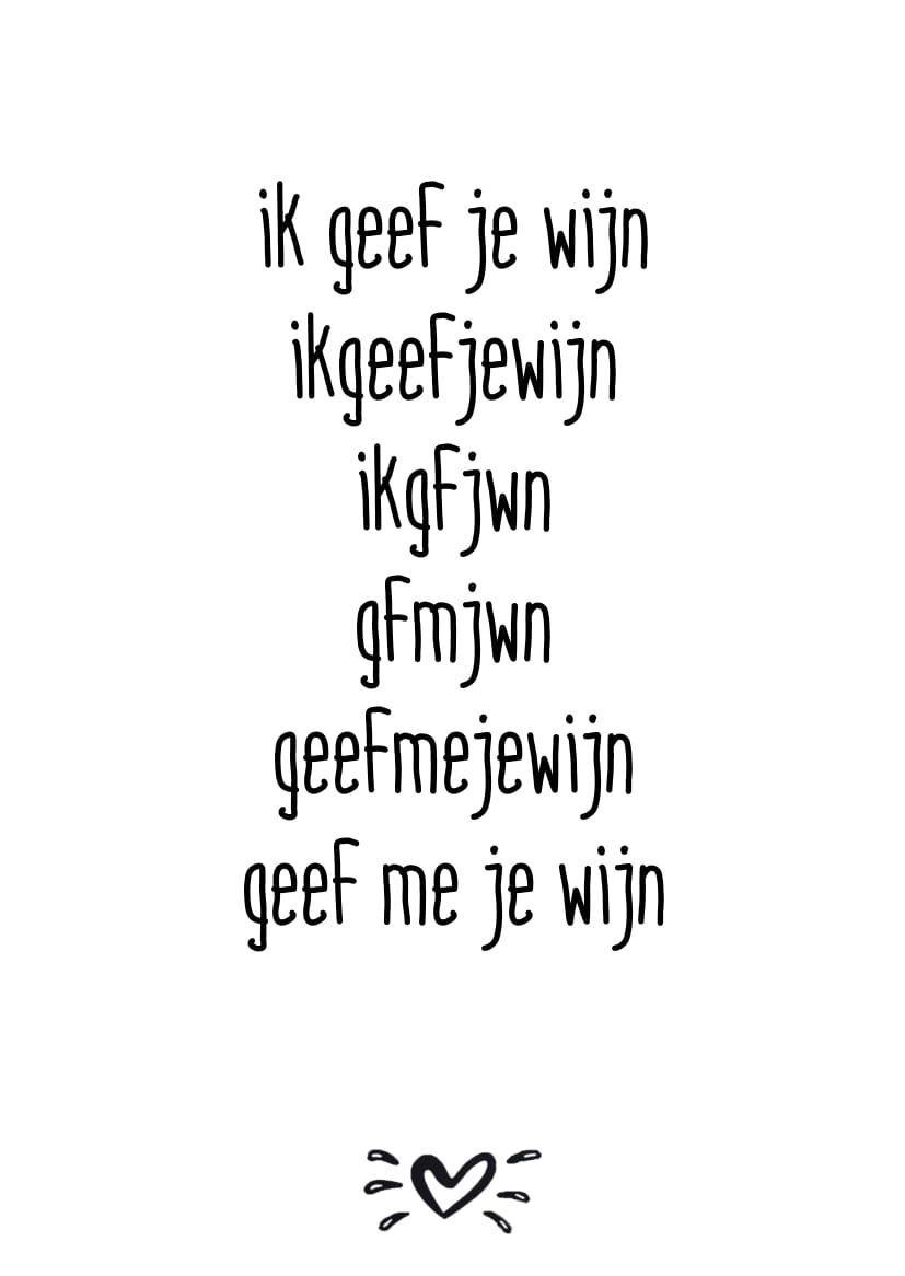 A6 kaart ik geef je wijn