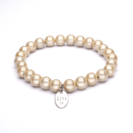 Galaxy Pearl Armband 8mm Beige