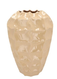 LIMA BEIGE VASE LONG CARVE 26X26X37CM