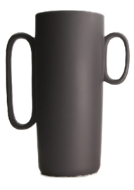Vase ceramic 20.3x11.4x25.5cm grey