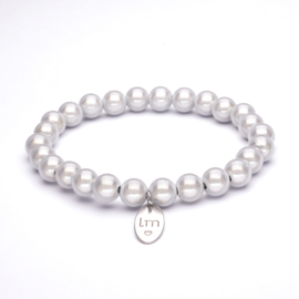 Galaxy Pearl Armband 8mm Offwhite