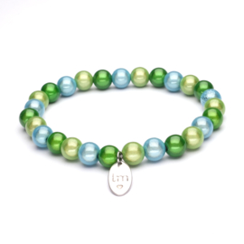 Galaxy Pearl Armband 8mm Groen-Lichtgroen-Lichtblauw