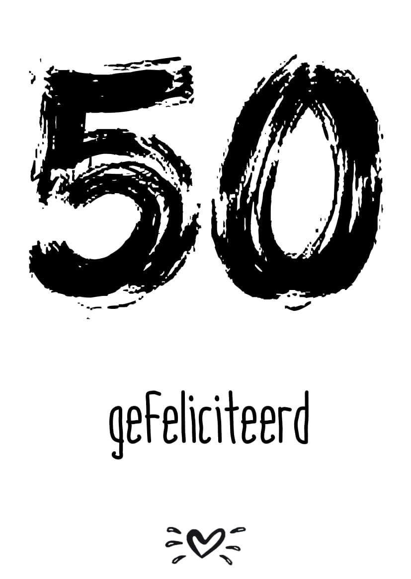 A6 kaart 50 gefeliciteerd
