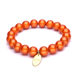 Galaxy Pearl Armband 10mm Oranje