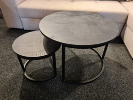 Salontafel set 2 delig zwart mangohout