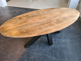 Eettafel Ovaal 240x100x77 cm mangohout de laatste 5 prijs per stuk op=op