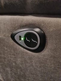 Hoekbank Bentley Microleder Grijs 3H2/2H3 elektrisch verstelbaar alleen dit weekend op=op
