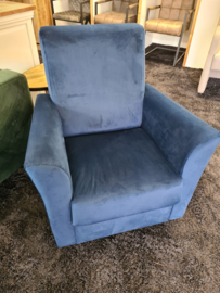 Fauteuil Lucas velvet blauw de laatste alleen dit weekend op=op