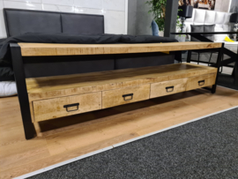 Tv meubel 210x45x60 cm mangohout alleen dit weekend