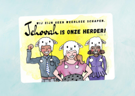 aquarel postkaart: Jehovah is onze herder!