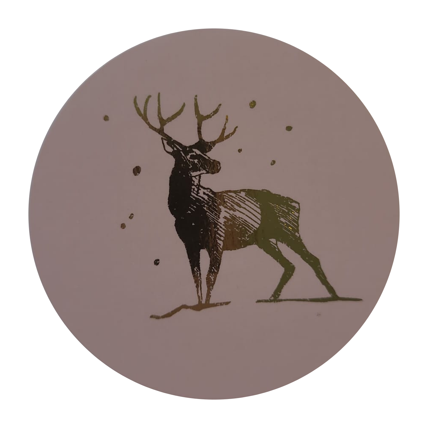 Sticker Kerst roze - rendier zijkant