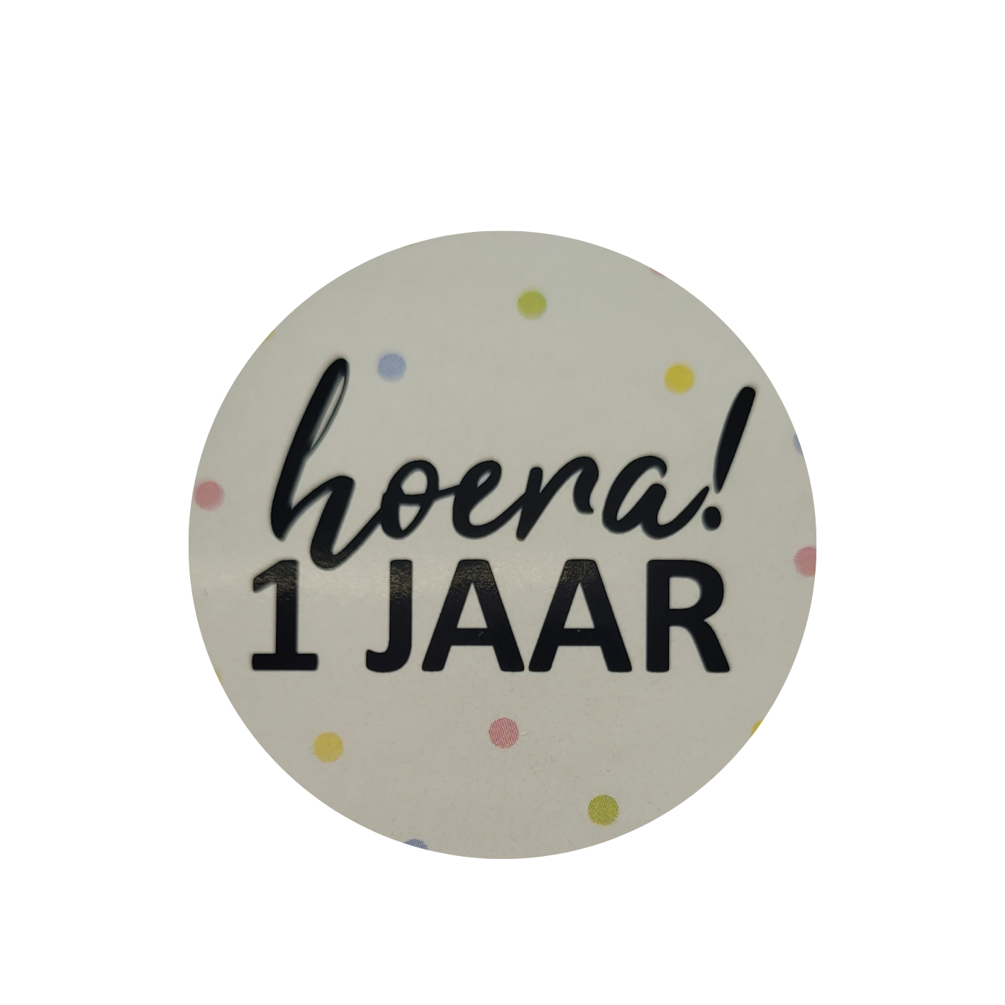 Sticker HOERA 1 jaar