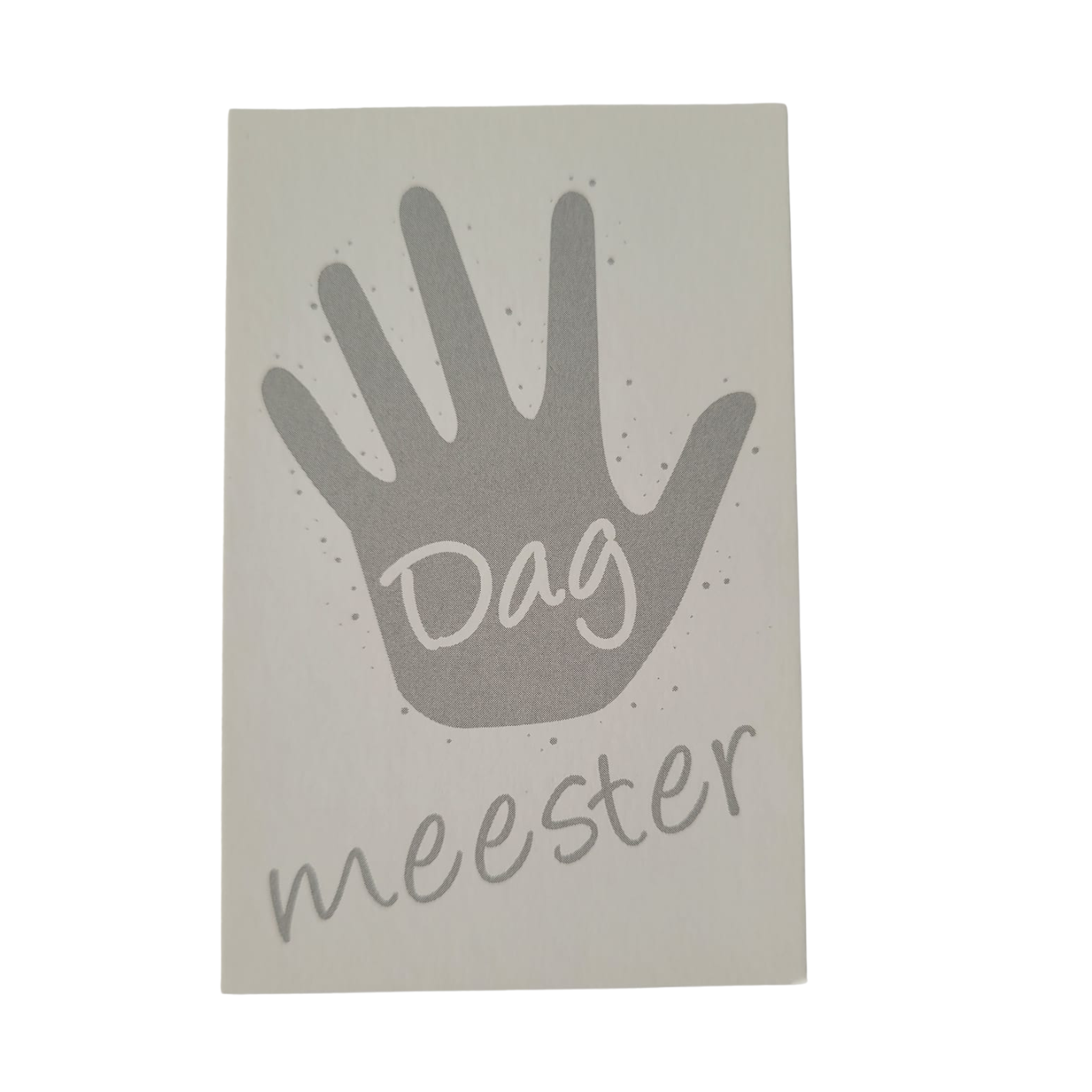 Mini kaart / label - dag meester wit